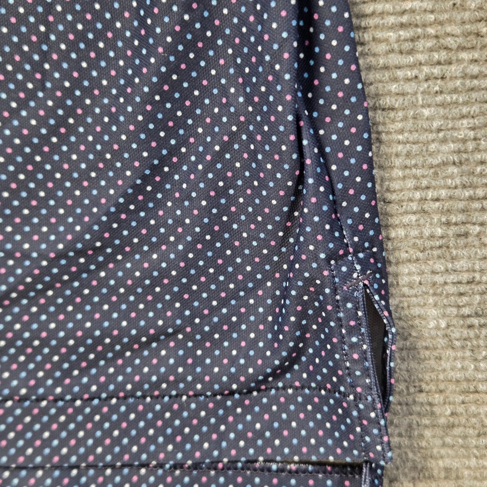 Peter Millar Summer Comfort Polo Shirt Mens XXL Navy Pink Blue Polka Dot Golf - Picture 6 of 11